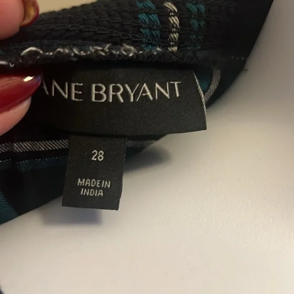 Lane Bryant Blue Metallic Plaid Popover Flannel Tunic - Picture 6 of 6